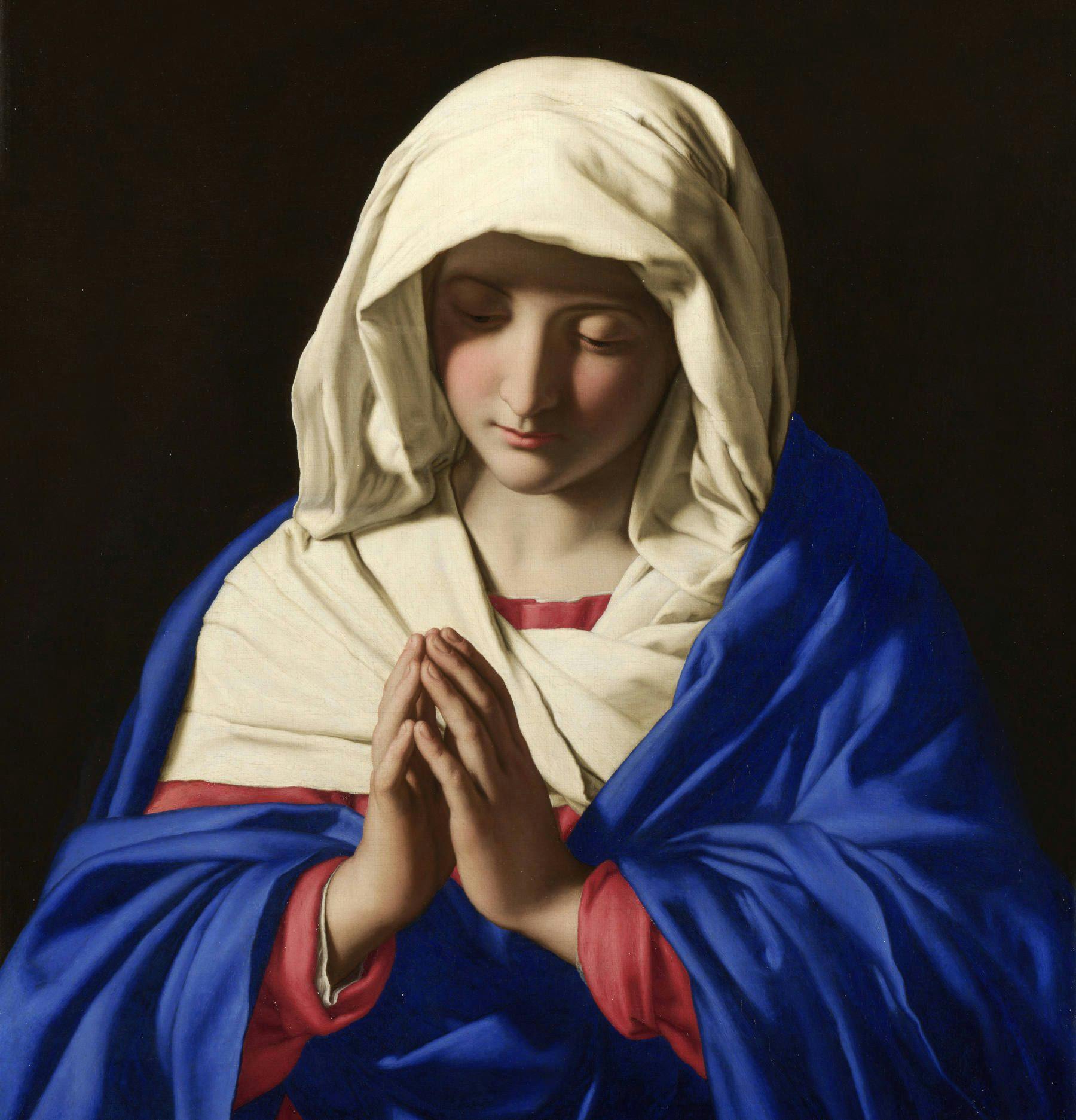 The Virgin in Prayer by Sassoferrato, 1640-1650. National Gallery, London
