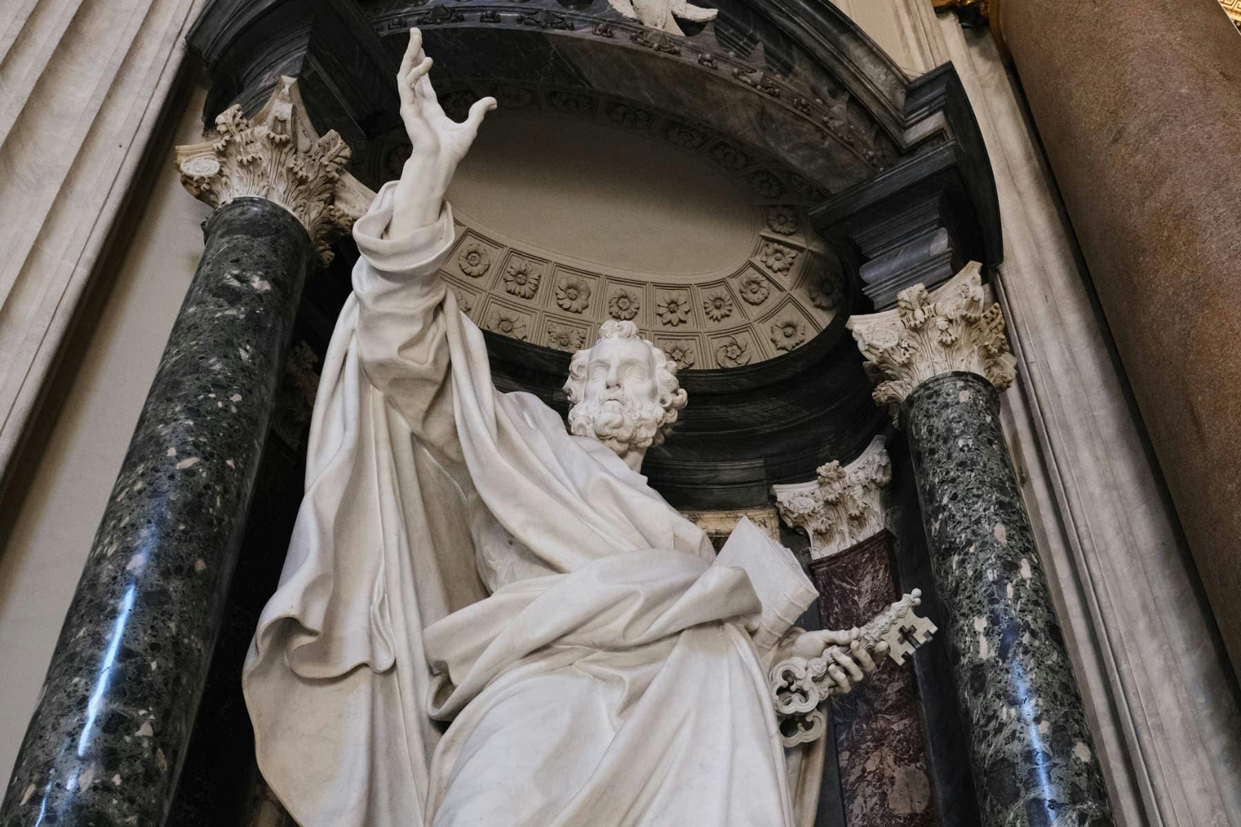 Rome Saint John Lateran Statue of St. Peter sponsored by Clement XI