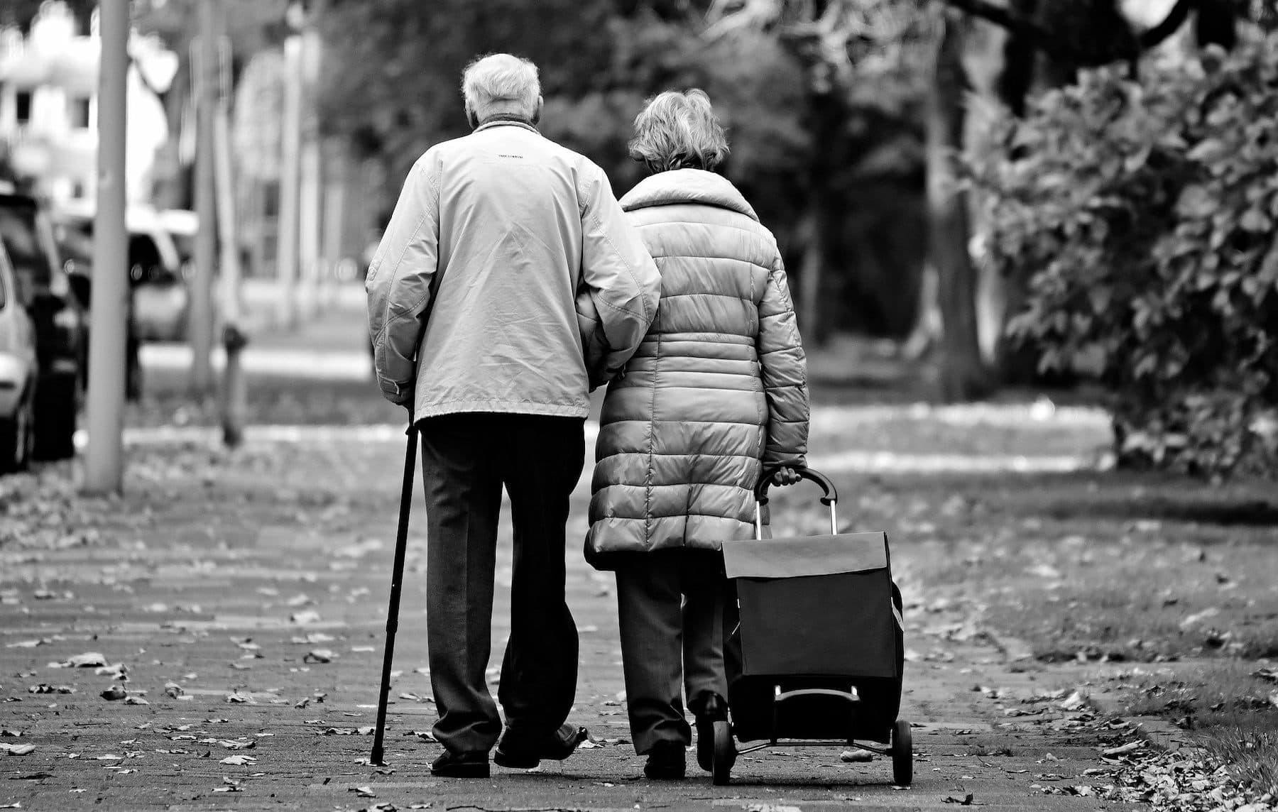 old couple holding hands romantic marriage