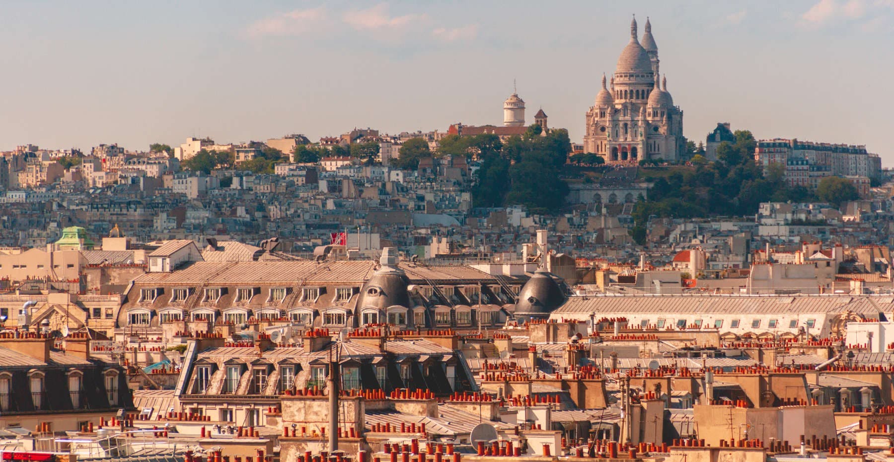 Montmartre viewed from Paris skyline France